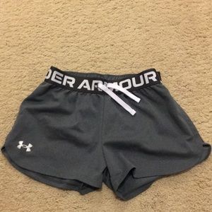 UNDER ARMOUR GREY SHORTS!!! Perfect for working out in and everyday wear!!
